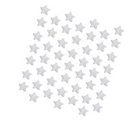 Housoutil 100 Pcs DIY Pentagram Wood Discs Silver Star Crafting Tools for Educational Math Learning Pupils Teaching Props with Hole Smooth Surface Wooden for Boys Arts and Crafts Supplies