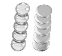 Housoutil 100 Sets DIY Badge Button Pin Materials Empty Tinplate Iron Base Badge Parts for Crafts Durable Transparent Film for Custom Clothes Emblems