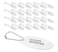 Housoutil 100 Sets Inflatable Down Jacket Retail Tags with String for Accurate Down Content Marking Standardized Apparel Labels for Inventory Tracking Clear Printed Hang Tags Filled Jackets