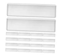 Housoutil 100pcs Clear Self-Adhesive Label Holder Pockets Plastic Index Card Sleeves for Office Warehouse Kitchen Shelf Organization and File Cabinet Use