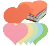 Housoutil 100pcs Heart Shaped Memo Pad Paper Adhesive Colourful Note Pad for Door and Message Boards, Leaves No Glue, Creative Lovely Random Color
