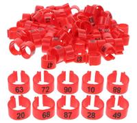 Housoutil 100pcs Reusable Plastic Pigeon Foot Ring for Racing and Canary Birds, Numbered Identification Leg Band, Time-saving Lightweight Bird Accessory for Adult Poultry Breed