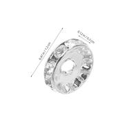 Housoutil 100pcs Silver Rhinestone Spacer Beads for Jewelry Making Metal Large Beads with Crystal Sparkle for Bracelets Necklaces Earrings and DIY Pens Decoration