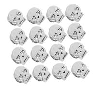 Housoutil 100pcs Silver Skull Spacer Beads Large Hole Zinc Alloy Halloween Loose Beads for DIY Jewelry Making Ghost Keychain Charms Earring Craft