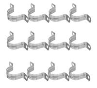 Housoutil 100pcs Two Screw Stainless Steel Pipe Clamp 32mm U-Shaped Double Hole Strap with Stable Support and Universal Compatibility for Industrial Uses and High Traffic Areas
