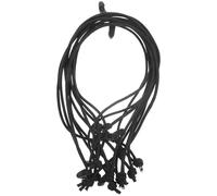 Housoutil 10pcs Adjustable Elastic Cable Tie Rope with Hooks Lightweight Plastic Cable Management Straps for Storage and Tent Fixing Compact Shape Black Tension Belt