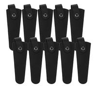 Housoutil 10pcs Black Leather Sheath Set for Barber Hairdressing Scissors and Garden Pruning Tools, Protective Pouch Organizer for Hair Cutting and Gardening Equipment