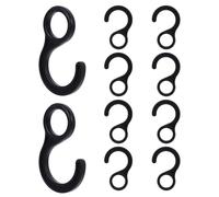 Housoutil 10pcs Black Plastic Outdoor Camping Tent Hooks Large round Awning Hangers Lightweight Shade Hook Set for Rv Awnings and Travel