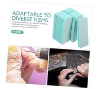 Housoutil 10pcs Double-Sided Nail Buffer Blocks with Green and White Grits Precision Sanding Sponge for Nail Care Jewelry and Electronics Polishing Reusable Sanding Blocks