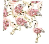 Housoutil 10pcs Flamingo Pendant Charms for Jewelry Making DIY Bracelet Necklace Craft Supplies Creative Hanging Accessories for Birthday Christmas Festival Gifts
