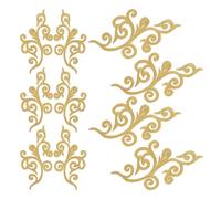 Housoutil 10pcs Gold Foil Cloud Embroidery Applique Patches Backing for Wedding Dress Performance Costume DIY Sewing