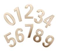 Housoutil 10pcs Golden House Numbers Stickers for Doors with Enhanced Visibility and Self Adhesive, Modern Abs Material Address Signs for Homes, Hotels, and Tea Houses
