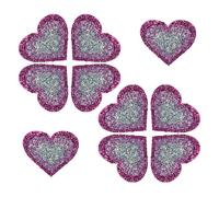 Housoutil 10pcs Heart Shaped Rhinestone Patches Iron on Decals with Glitter Gradient Design Washable Hot Melt Adhesive for Personalizing Jackets Clothing Home Crafts Valentine's Day