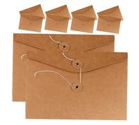 Housoutil 10pcs Kraft Paper File Pockets with Simple Closure Thick Paper Envelope Pouches for Document Storage and Organization Versatile Retro Style Filing Bags for Office and Home Use