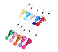Housoutil 10pcs Mini Party Hats for Pets and Stuffed Animals Lightweight Colorful Cone Caps with Pom Poms for Cat Birthday Decorations and Dog Celebration Accessories