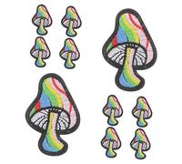 Housoutil 10Pcs Mushroom Embroidered Patches for DIY Clothing Hats and Bags Wear-Resistant Decorative Sew-On Appliques for Boys and Girls and Adults