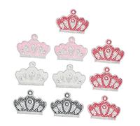 Housoutil 10pcs Pearl Crown Shape Stickers Self-Adhesive Pretty Decals Embroidery Decorations for Girls Princess Crafts Projects