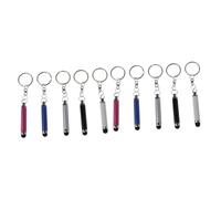Housoutil 10pcs Portable Stylus Keychain Capacitive Touch Screen Styluses for Phone and Tablet Assorted Pen Stylus Key Chain for Touch Screen Devices Random Color