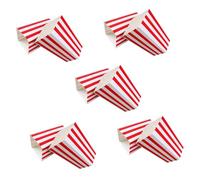 Housoutil 10pcs Red Striped Popcorn Boxes Made of Paper for Party Favors and Small Storage Containers Suitable for Movie Night Or Birthday Celebrations