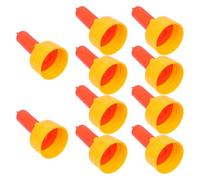 Housoutil 10pcs Silicone Lamb Milk Nipples for Feeding Livestock, Red Plastic Teats with Smooth Surface, Convenient to Feed Lambs and Piglets