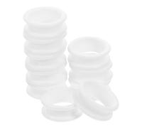 Housoutil 10pcs Silicone Scissor Finger Rings Anti-Skid Protective Shears Finger Covers for Grooming Scissors Hair Stylist and Barber Supplies, Comfortable Supple Fit, Milk White