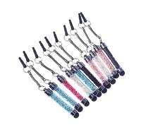 Housoutil 10pcs Slim Capacitive Diamond Crystal Pens Stylus Touch Pen for Tablets Mobile Phone Pendant Glitter Capacitive Crystal Stylus Using While Traveling Home