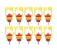Housoutil 10pcs Stainless Steel Poultry Feeder Nozzles for Chickens Reusable Waterer Nozzle Set with Easy Installation for Poultry Farming