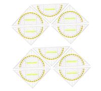 Housoutil 10pcs Transparent Triangle Ruler Set with Handle Lightweight Plastic Protractor and Geometric Drafting Tools for School Engineers Classroom Use