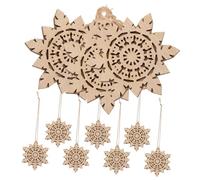 Housoutil 10pcs Unfinished Wooden Christmas Tree Ornaments Smooth Surface Snowflake Cutouts for Holiday Decoration DIY Crafts for Family Fun Festive Atmosphere