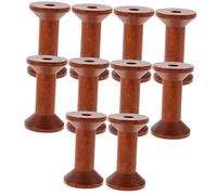 Housoutil 10pcs Vintage Wooden Spools Empty Bobbins for Sewing Yarn Ribbon Embroidery Wood Thread Bobbins for Craft Storage and DIY Projects