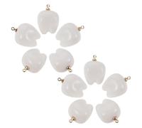 Housoutil 10pcs White Small Tooth Resin Pendants for DIY Jewelry Making Craft Supplies Hanging Dentist Tooth Charms Novelty Ornaments for Earrings Necklaces Bracelets
