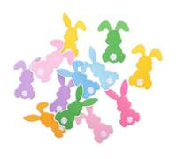 Housoutil 12 Pcs Easter Bunny Embroidery Patches Medium Sew Polyester Thread Durable Decorative Fabric Appliques for DIY Bags Clothes Travel Party Accessories