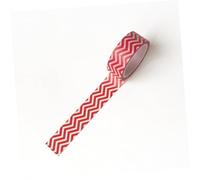 Housoutil 12 Rolls Christmas Washi Paper Tape with Geometric Line and Cartoon Patterns Decorative DIY Craft Stickers for Wrapping Packaging and Journaling Red Base Color Paper Tape for