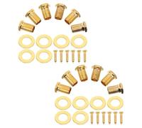 Housoutil 12 Sets Acoustic Guitar Replacement Screws with Golden Alloy Hex Nuts and Flat Washers for Professional Maintenance and Enhanced Durability Suitable for Bass Guitar