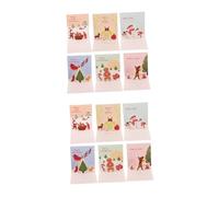 Housoutil 12 Sets Christmas Pop Up Greeting Cards with Envelopes and Stickers Premium Paper Xmas Blessing Cards for Family Friends Creative Holiday Wishes and Festive DIY Designs