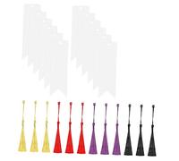 Housoutil 12 Sets Transparent Acrylic Blank Bookmarks with Colorful Tassels Delicate DIY Page Markers for Students Book Lovers Gift and Easy to Use Book Accessories