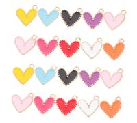 Housoutil 120pcs Assorted Heart Charms for Jewelry Making Enamel Love Pendants with Hook Design Multi-color DIY Bracelet Friendship Charms for Valentine S Day and Craft Projects