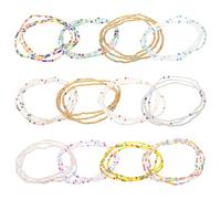Housoutil 12pcs Bohemian Style Beaded Waist Chains Made of Rice Beads, Suitable for Different Waist Sizes, Not Easy to Fade, Body Jewelry for Summer Party and Daily Wear