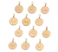 Housoutil 12pcs Delicate Diy Zodiac Pendants Gold Pendants for Jewelry Making Charms