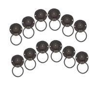 Housoutil 12PCS European Retro Zinc Alloy Cabinet Pulls Vintage Bronze Ring Handles for Jewelry Box Drawer Wardrobe Durable Fingerprint Resistant Hardware