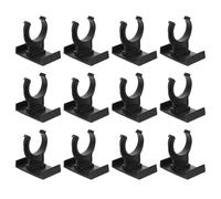 Housoutil 12pcs Kick Skirting Board Trims Clip Furniture Foot Plinth Clips Black Plastic Stable Practical Adjustable Cabinet Leveler for Kitchen Use 1.85x1.69x1.38in