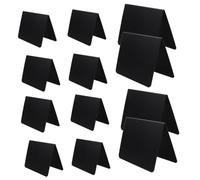 Housoutil 12pcs Mini Chalkboard Signs with Stand Double-Sided Erasable Tabletop Memo Boards for Party Buffet Price Labeling and Food Display Matte Black