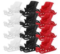 Housoutil 12pcs Mini Christmas Sleigh Ornaments 5cm Small Desktop Sleigh Model DIY Hanging Xmas Tree Decorations Black White Red Set for Holiday Party Decor