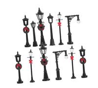 Housoutil 12pcs Miniature Street Lamp Models for Dollhouse Scene Decor Durable Craft Lamp Posts for Urban and Rural Model Landscapes Realistic Detail Miniature Lighting Accessories