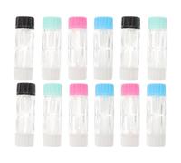 Housoutil 12pcs Portable Contact Lens Case for Eye Lenses with Dual Bottle Structure and Double Compartment, Rgp Hard Plastic Material, Distinctive Shape, for Regular Use and Travel Storage