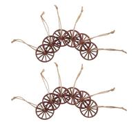 Housoutil 12pcs Vintage Wooden Wagon Wheel Wall Art Rustic Hanging Ornaments for Indoor Settings and Bars, Featuring Sturdy Material and Versatile Placement in Vintage Western Style