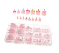 Housoutil 150pcs French Square Press on Toe Nails for Women, 15 Sizes in Pink Plastic with Glue-free Application and Comfortable Wear, Reusable False Toenails in Storage Box for Weddings