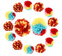 Housoutil 15pcs Plush Cat Balls for Indoor Cats Safe and Creative Shape Design Interactive Kitten Pom Pom and Stay Entertained Random Color