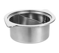 Housoutil 16Cm Stainless Steel Hot Pot with Divider, Deep Dual-Sided Soup Cooker for Induction Stove, Single Piece Compact Cooking Pot for Kitchen and Outdoor Dining