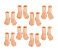 Housoutil 16pcs Rubber Small Feet Educational Toy Set for Toddlers, 3d Body Puppet Model with Left and Right Foot, Children Cognitive Learning Aid and Recognition Plaything for Early Learning